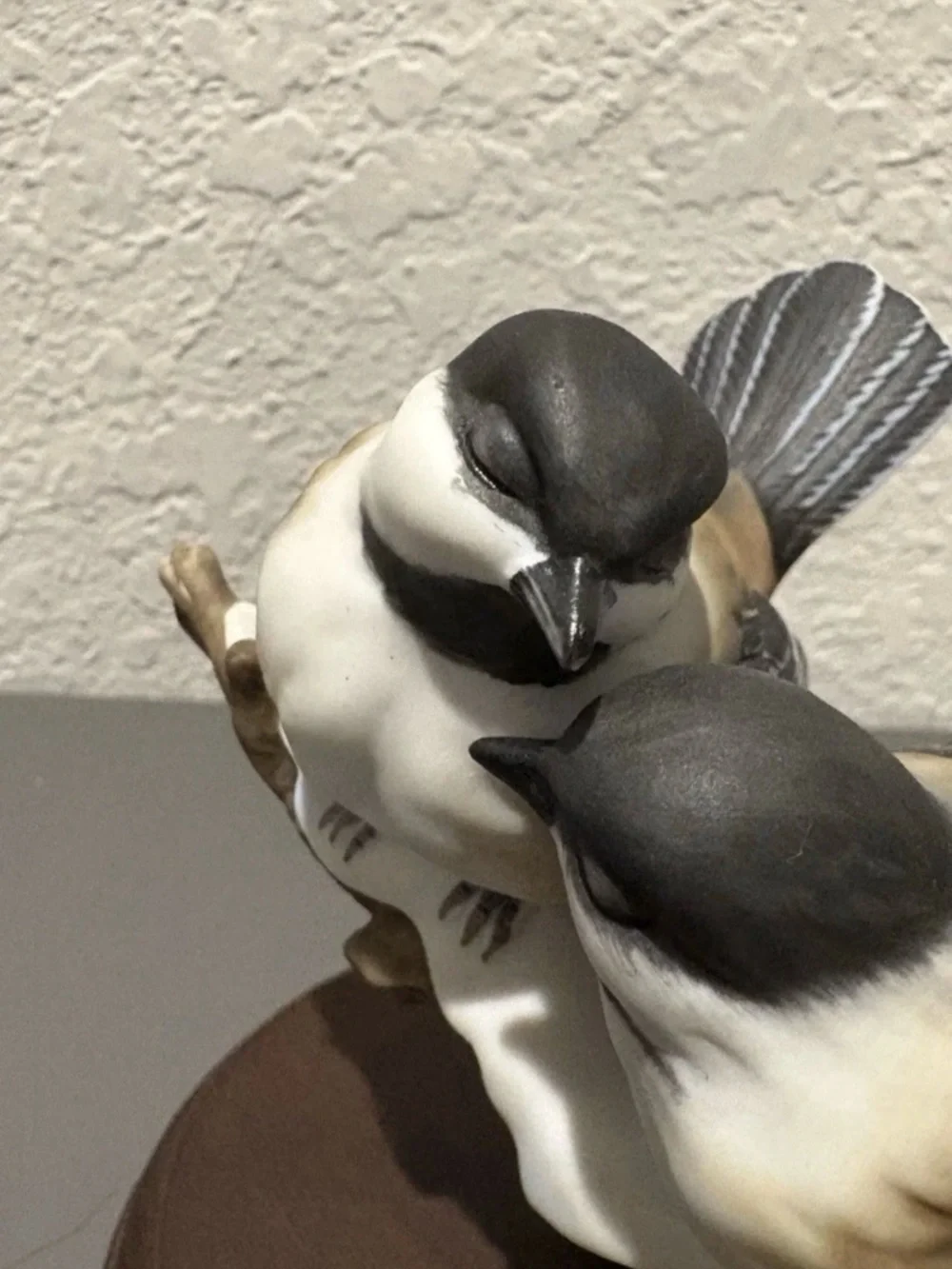 Masterpiece Porcelain Chickadees Bird Figurine 1991 Winter Snow Branch Art Decor